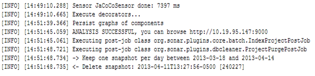 Figure 7 - Sonar Report Generation Successful