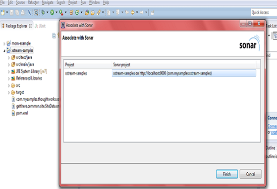 Figure 16 - configure sonar modules from Eclipse