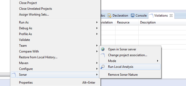 Figure 17b - Run Sonar Analysis on Local