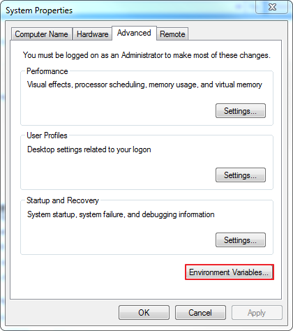 图片一 Windows设置环境变量 图片一 Windows设置环境变量