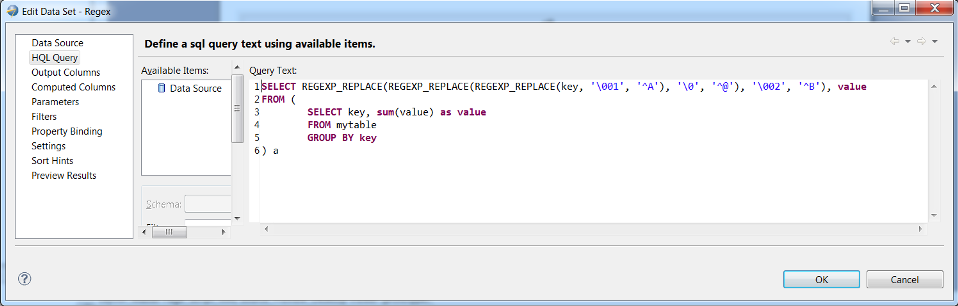 hadoop_birt5 正则表达式示例