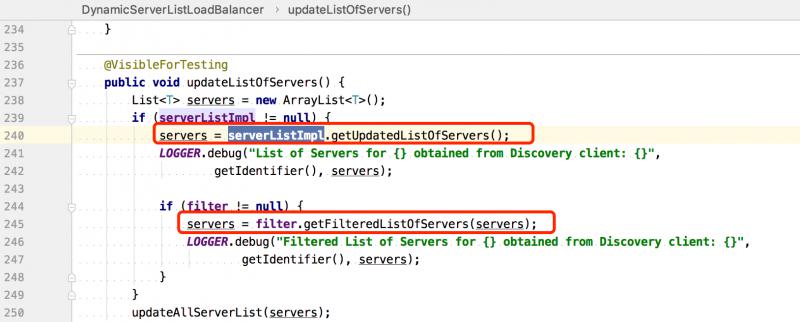 DyamicServerListLoadBalancer#updateListOfServers